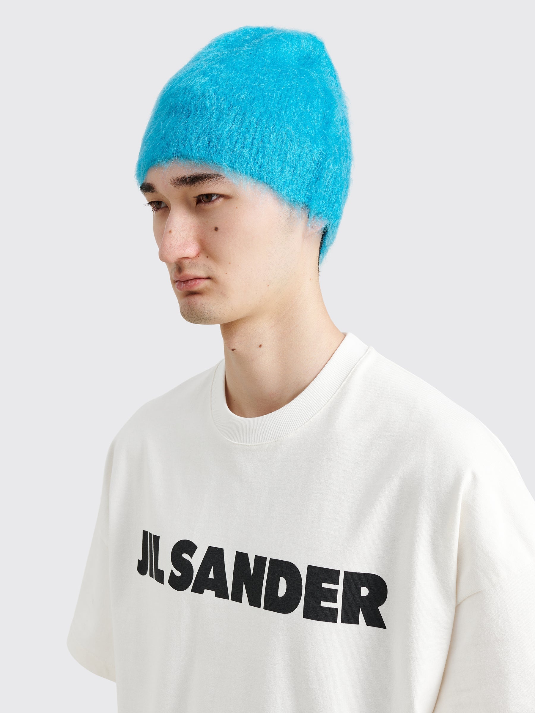 JIL SANDER+ GENERIC MOHAIR BEANIE CYAN BLUE - 3