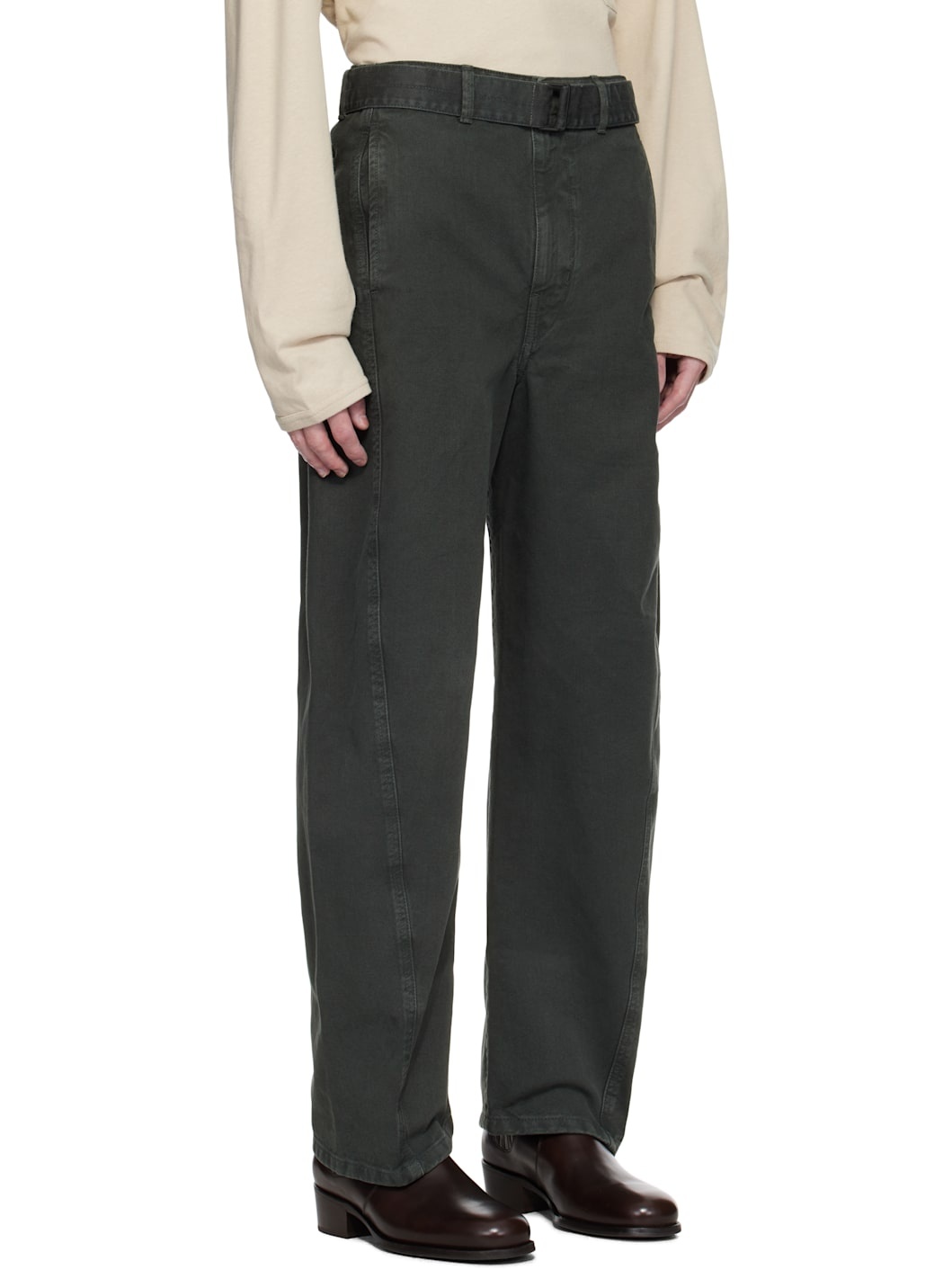 Navy Twisted Belted Jeans - 2