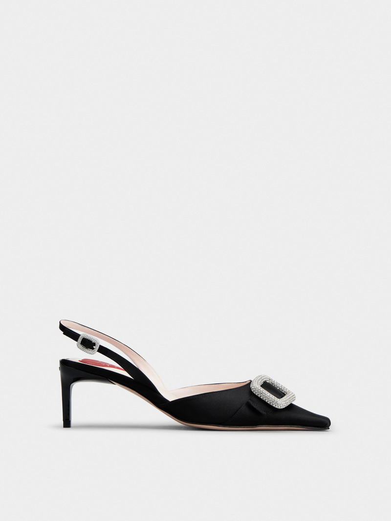 Viv’ Canard Slingback Pumps in Satin - 1