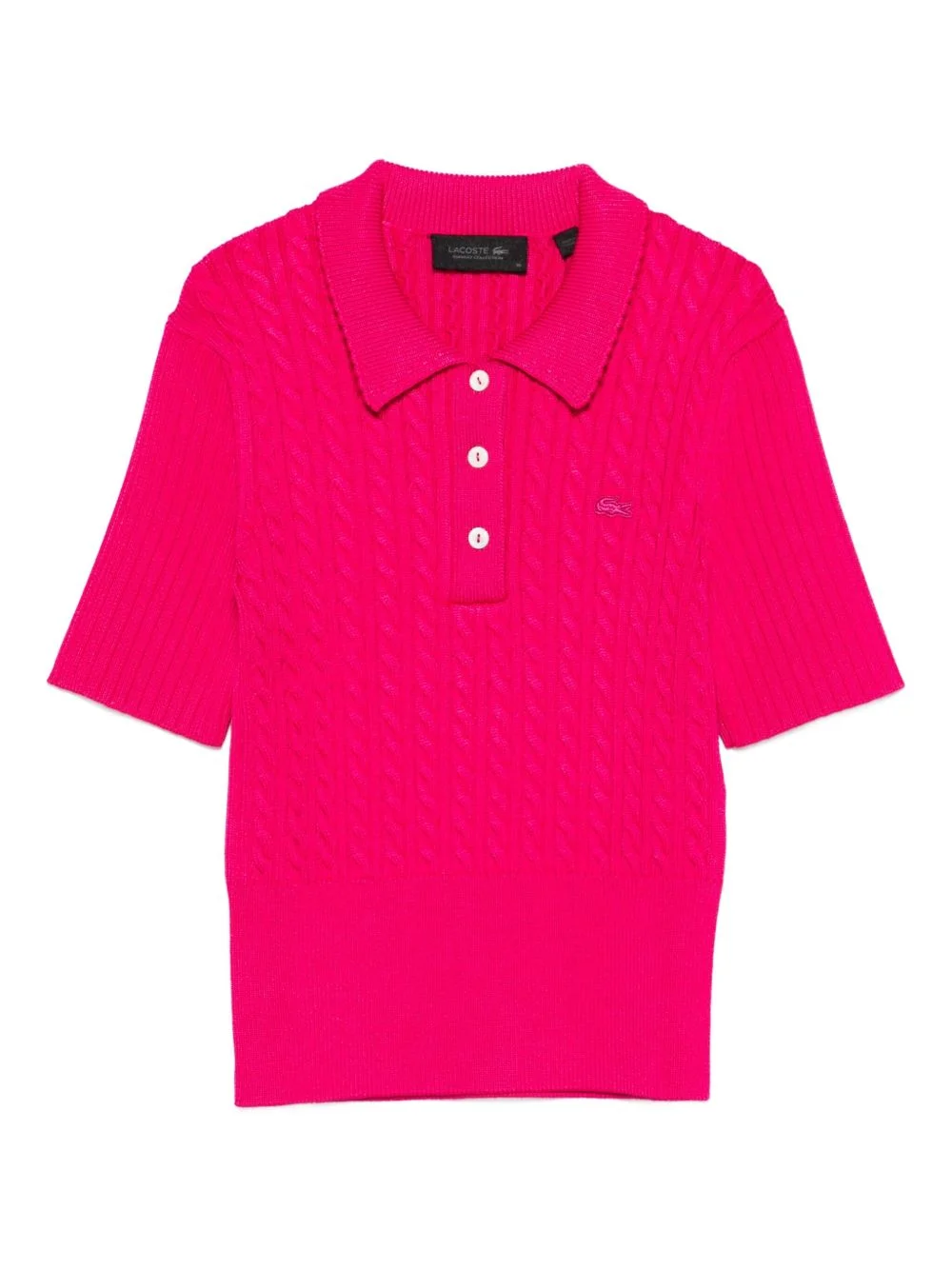 cable-knit polo top - 1