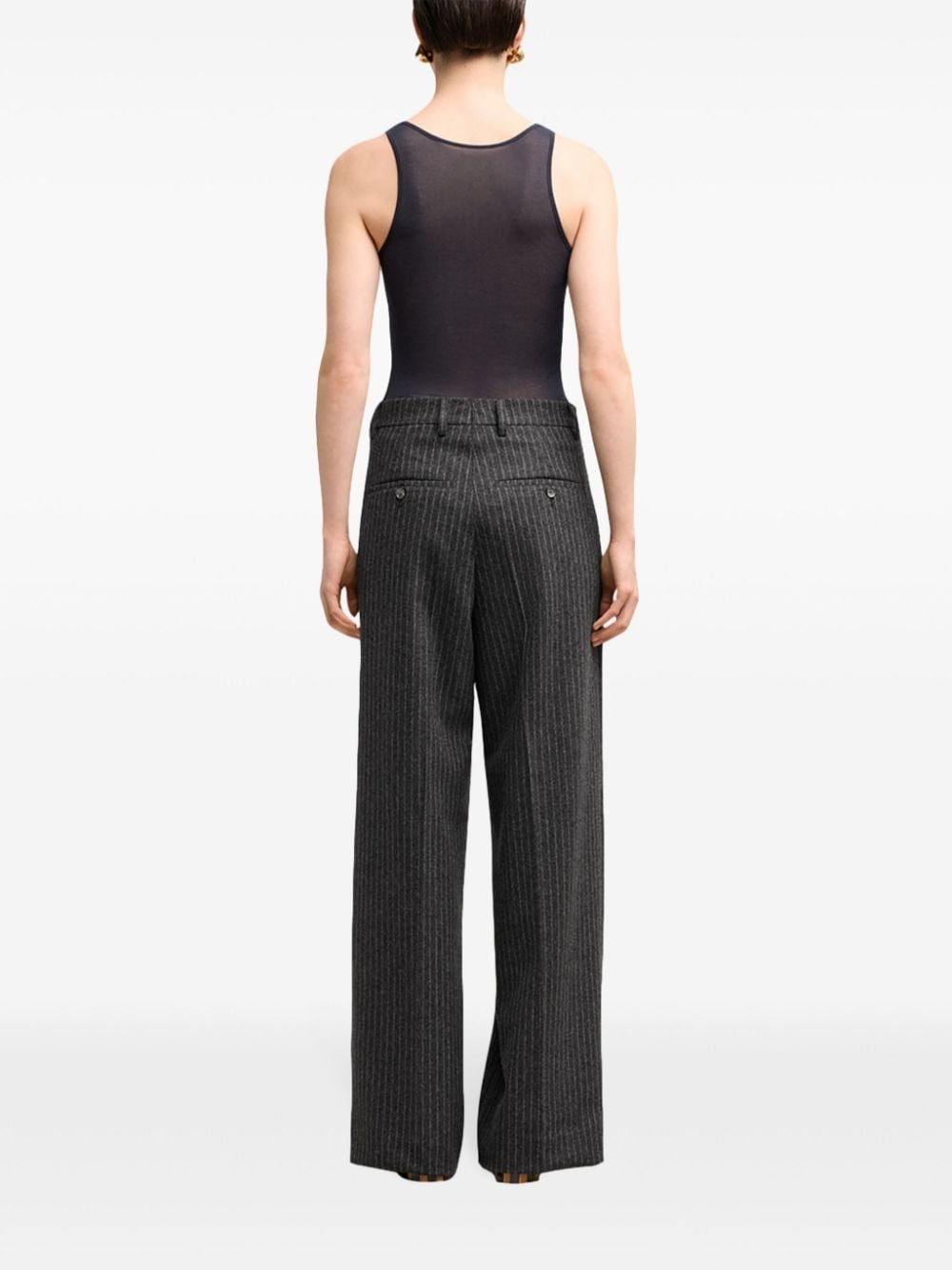 pinstripe tailored trousers - 4