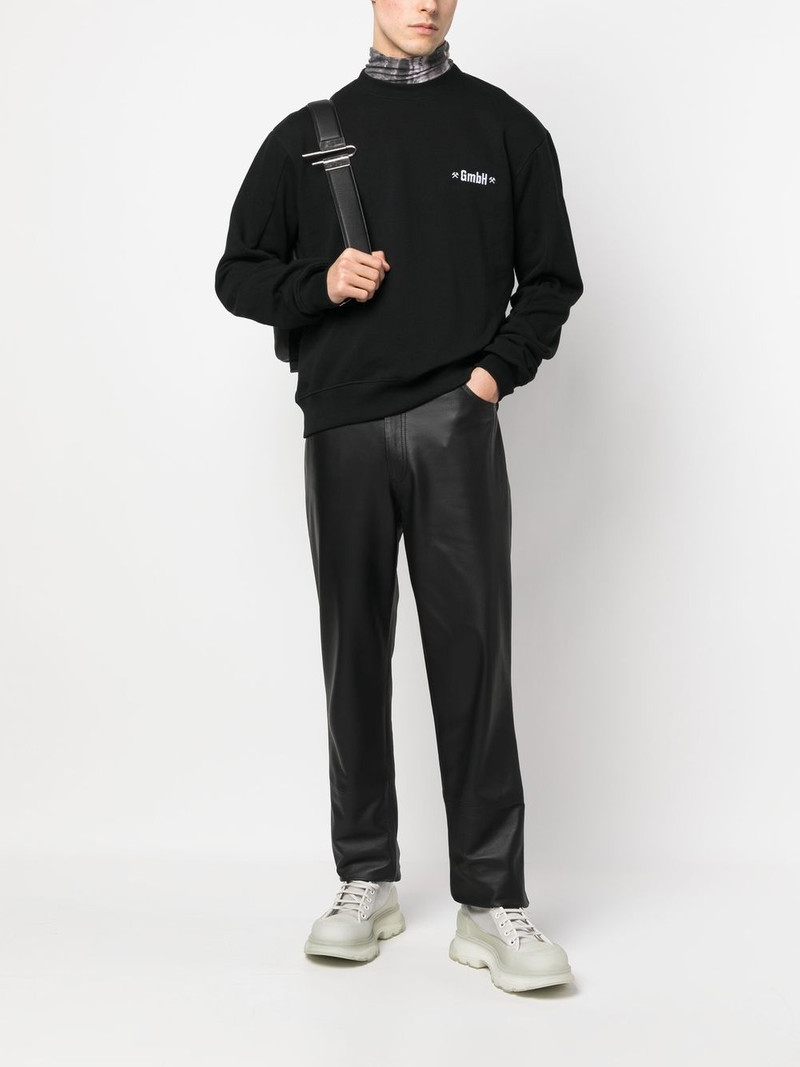 GmbH logo-embroidered crew-neck sweatshirt outlook
