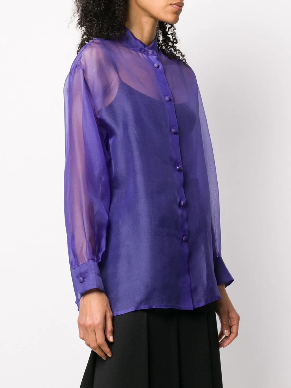 long-sleeved sheer blouse - 3