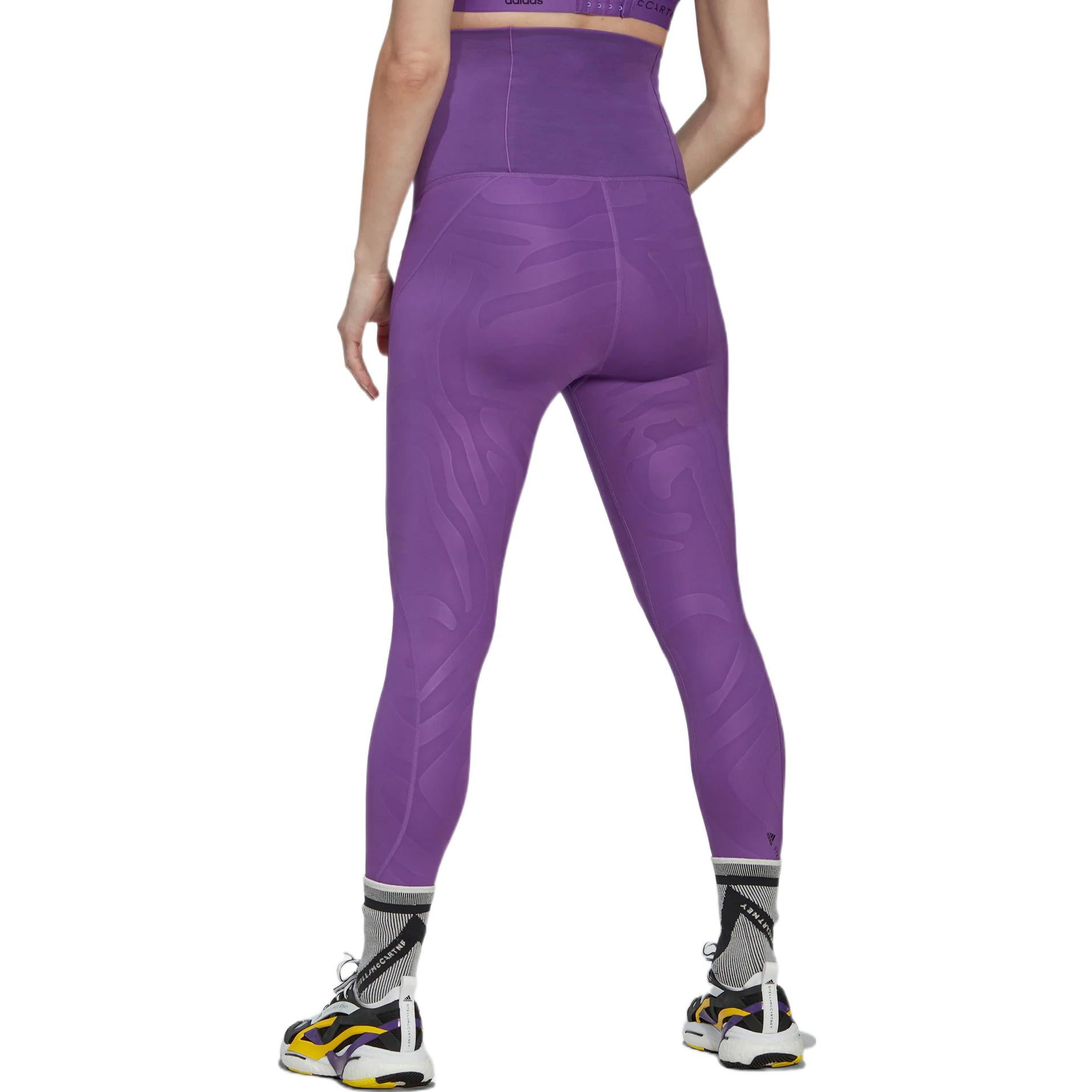 (WMNS) adidas by Stella McCartney Yoga leggings for expectant mothers 'Purple' HI6025 - 3