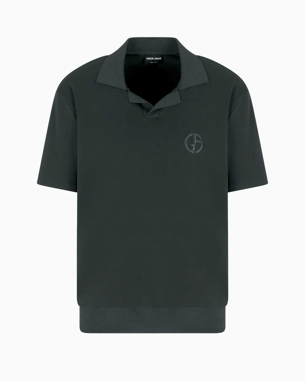 SHORT-SLEEVED POLO SHIRT IN COTTON AND CASHMERE INTERLOCK - 1