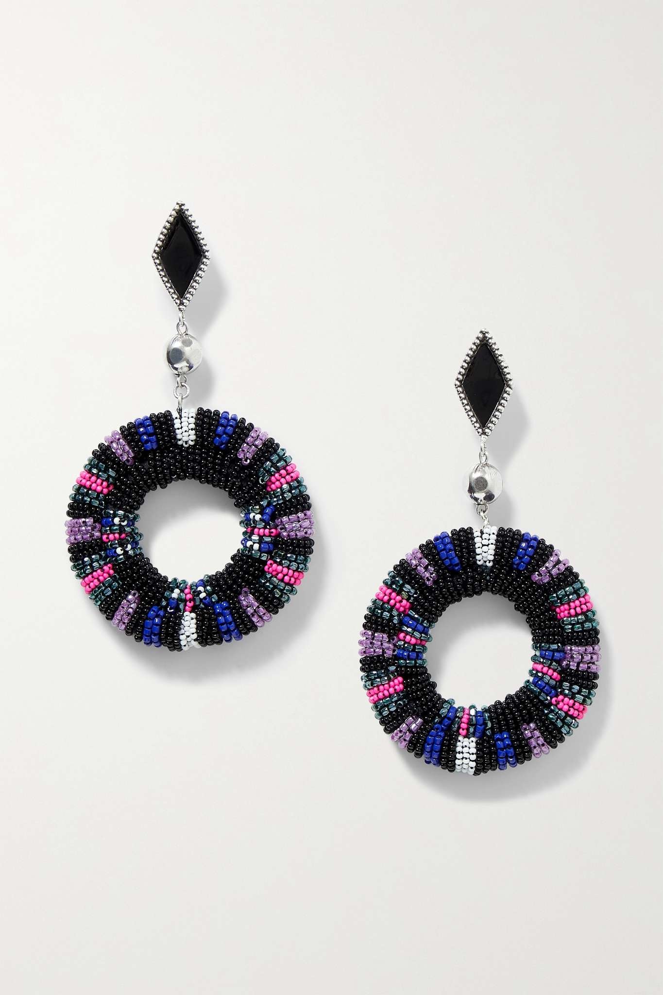 Sora silver-tone and bead earrings - 1