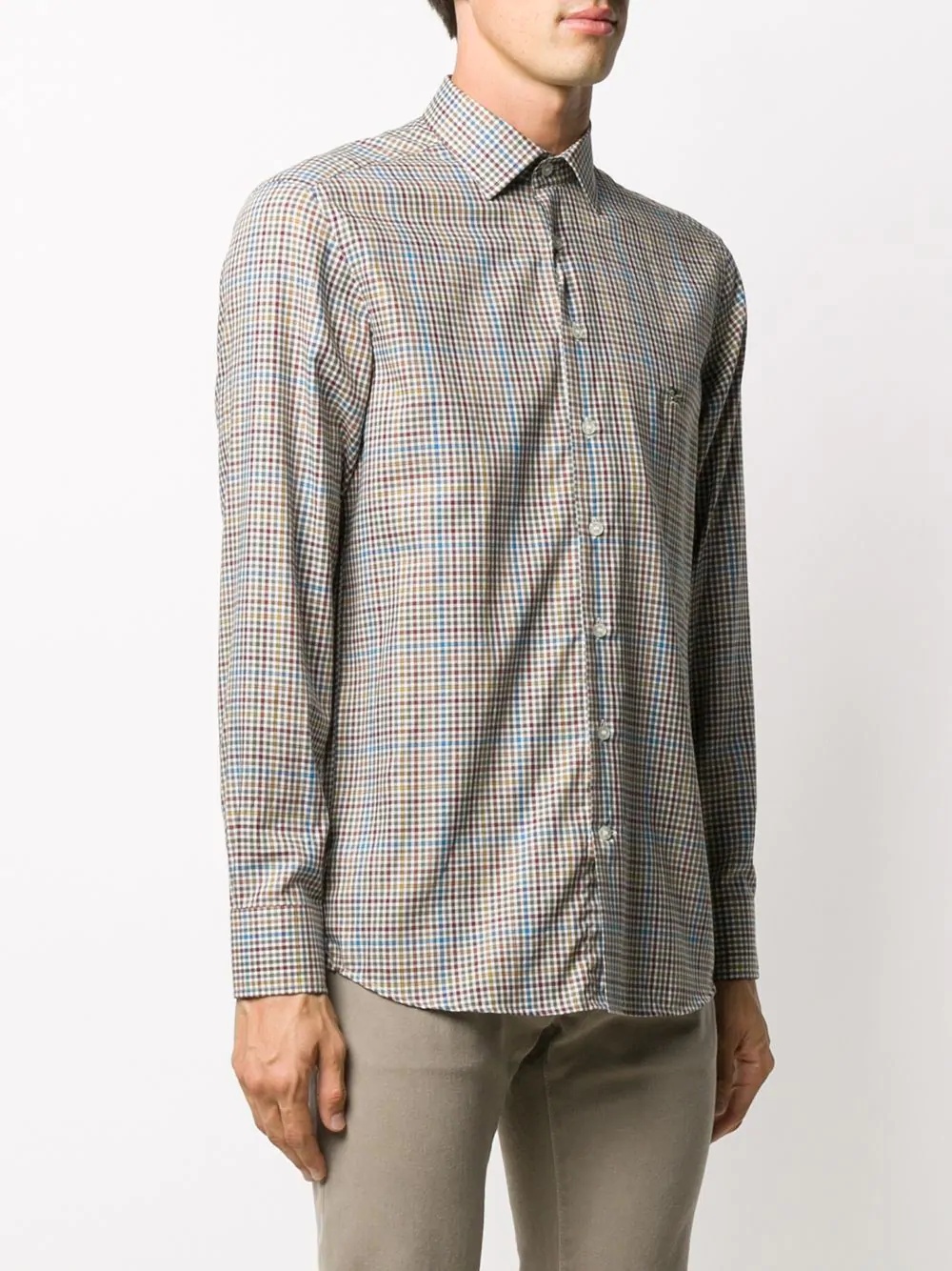 checked button-up shirt - 3