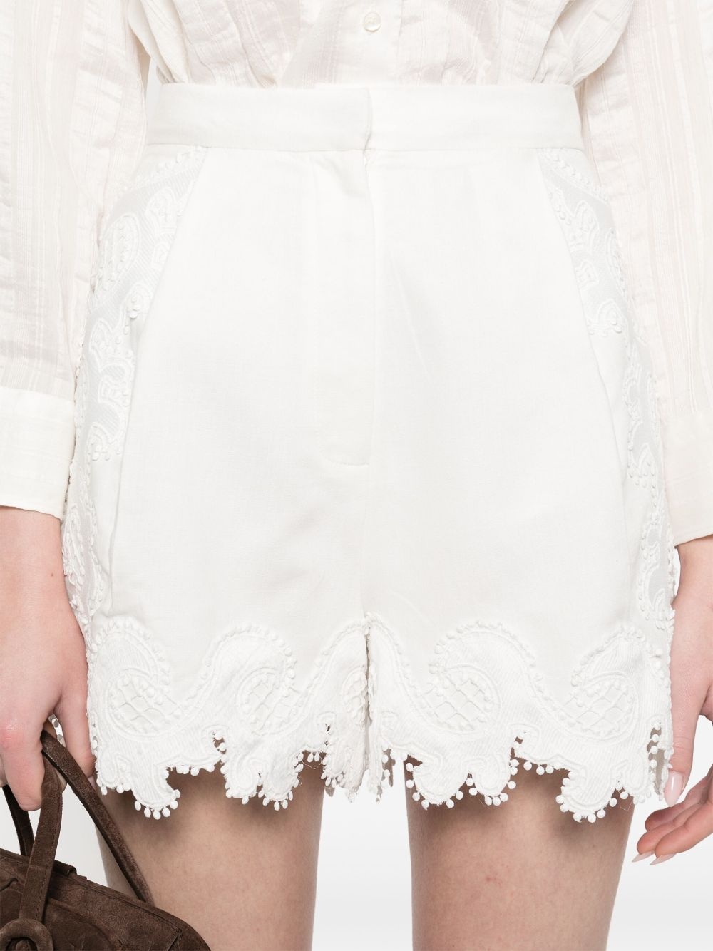 guipure lace-detail shorts - 5