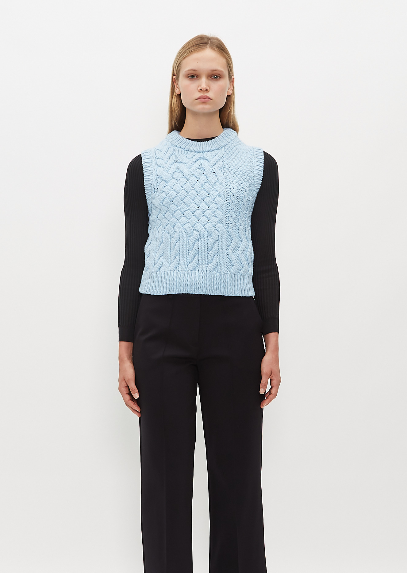 CECILIE BAHNSEN Jane Vest — Sky Blue | lagarconne | REVERSIBLE