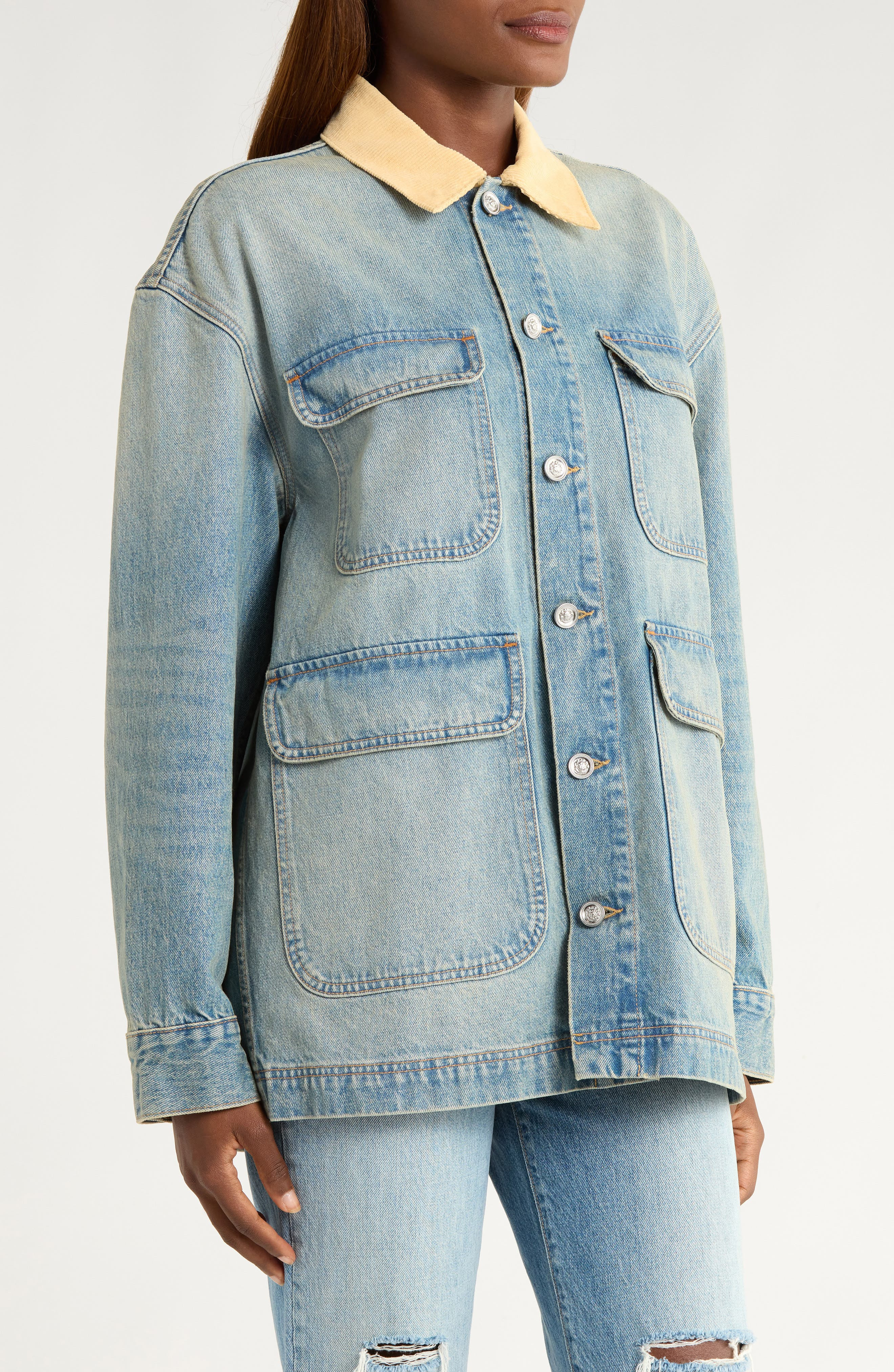 SLVRLAKE Hayden Relaxed Denim Workwear Jacket in Shes The One at Nordstrom - 3
