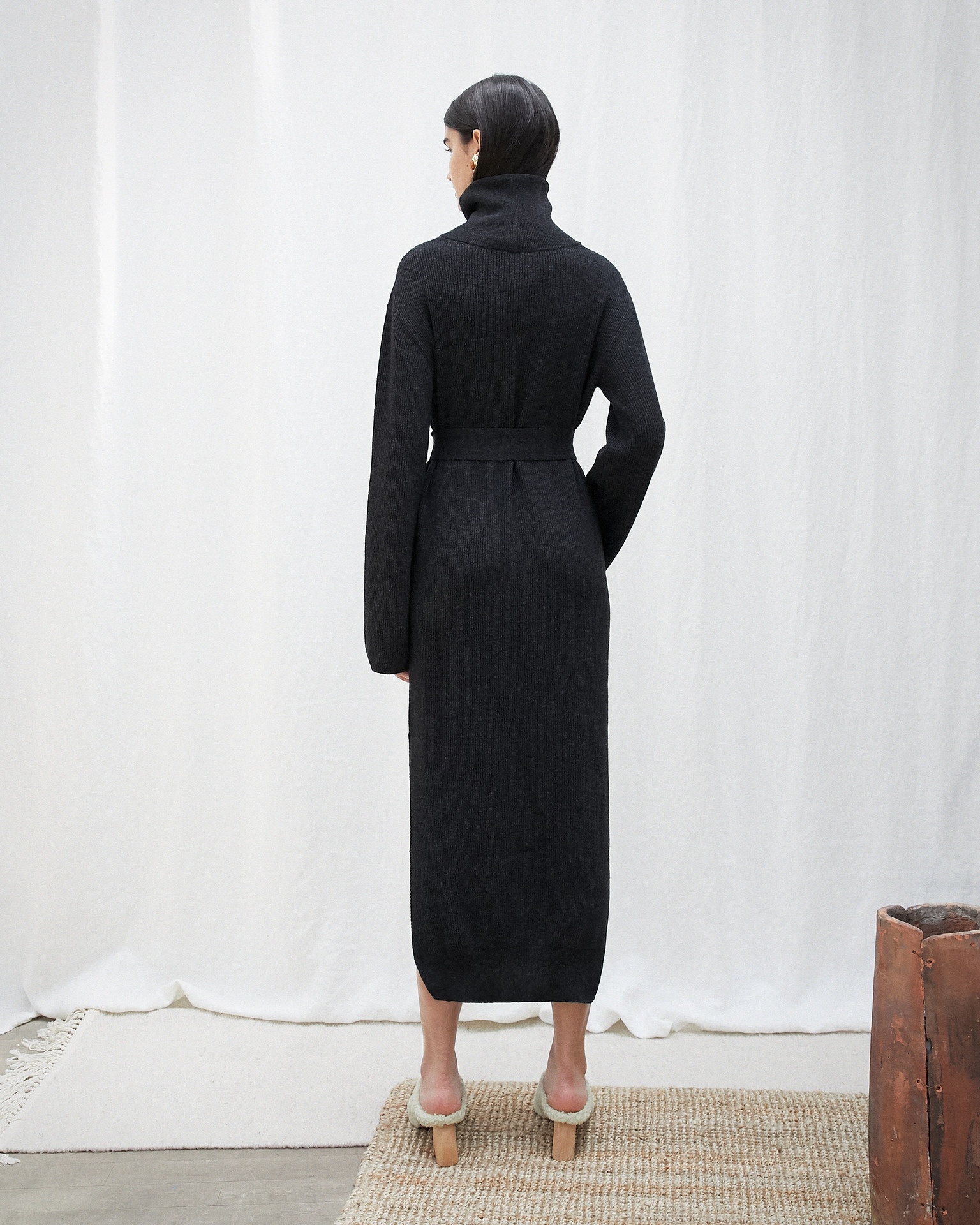CANAAN - Cashmere blend knit dress - Charcoal - 5