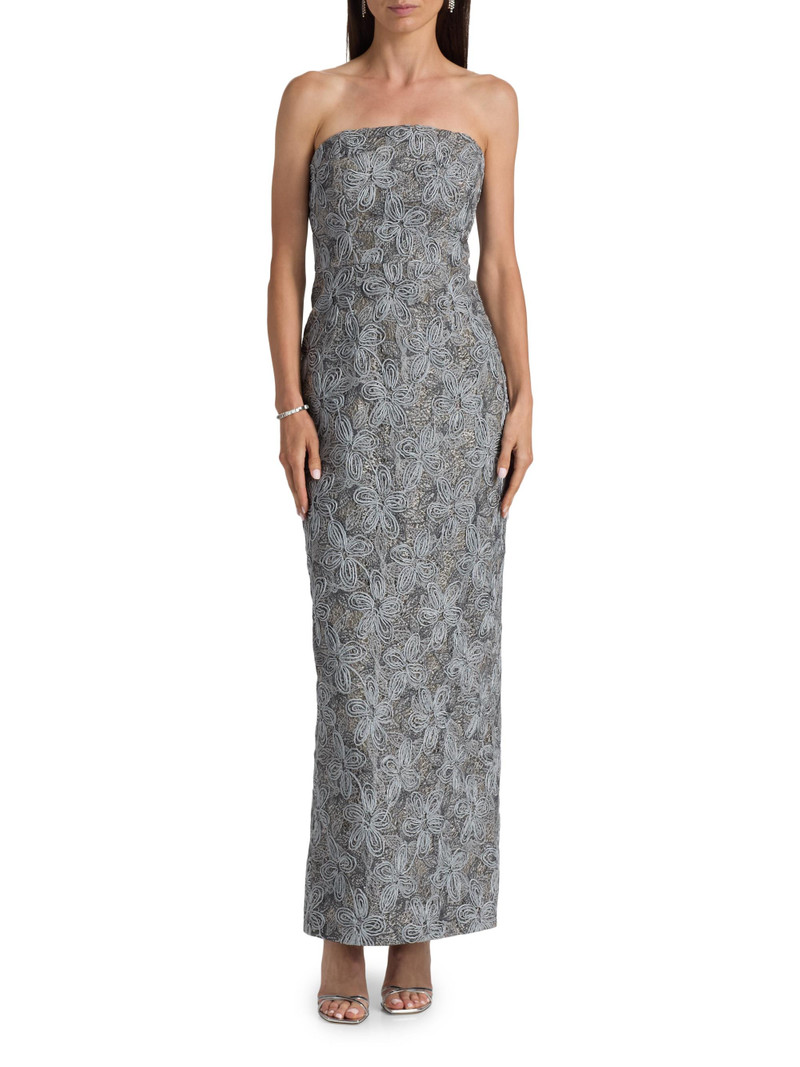 Women's Meredith Floral-Embroidered Maxi Dress - Silver Multi 3