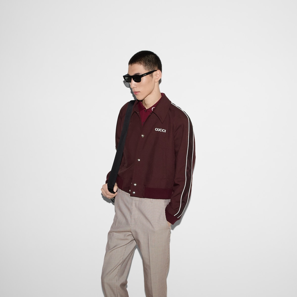 Wool jacket with logo patch - 6