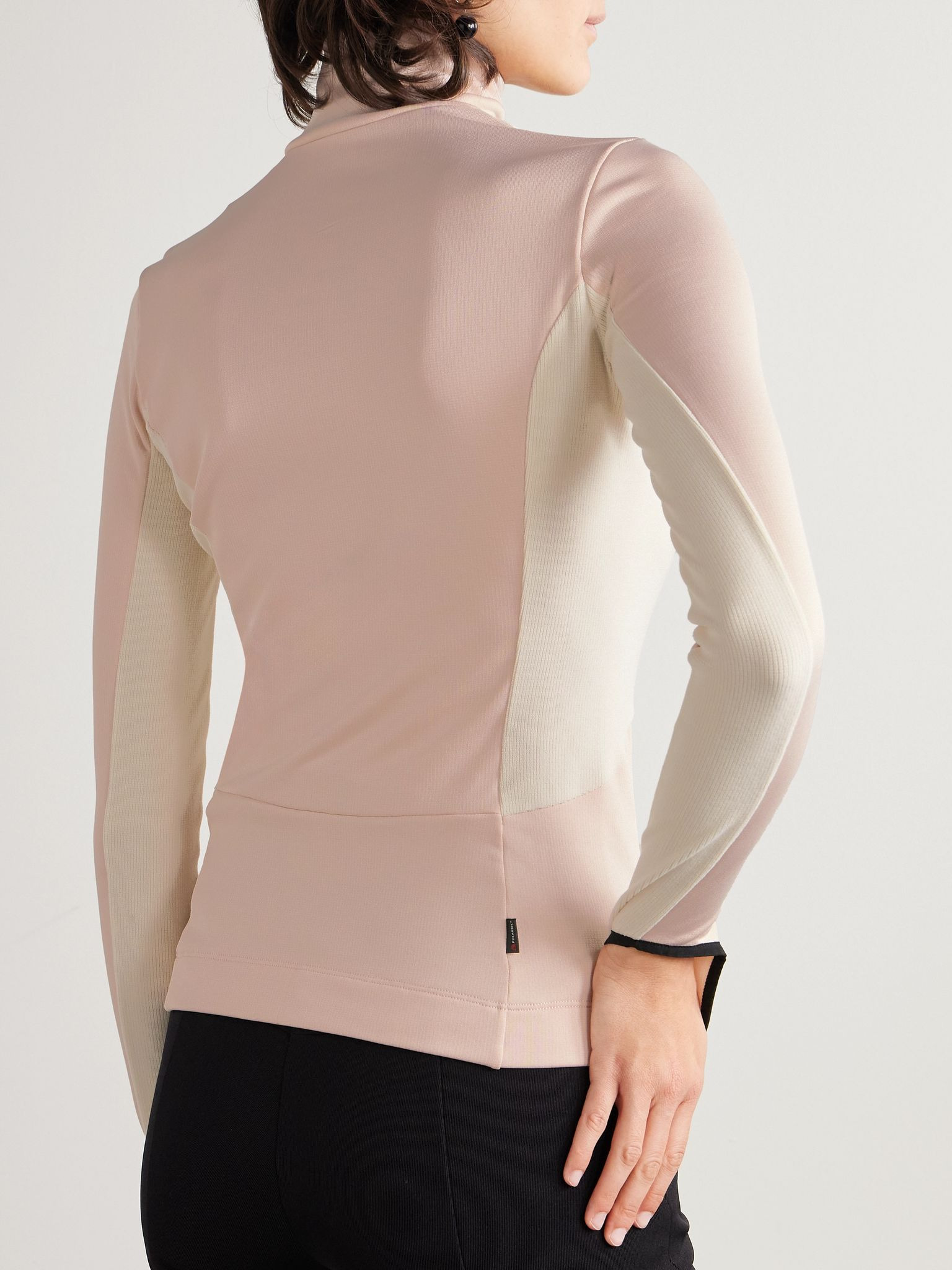 Color-block stretch-jersey base layer Baby pink - 4