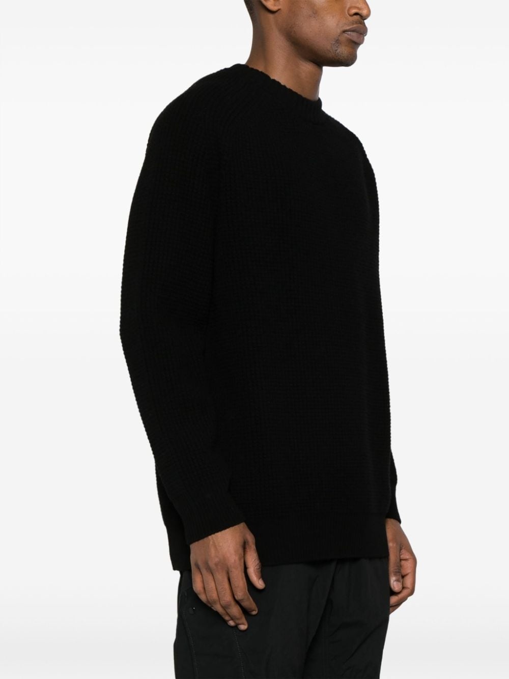waffle-knit wool jumper - 3