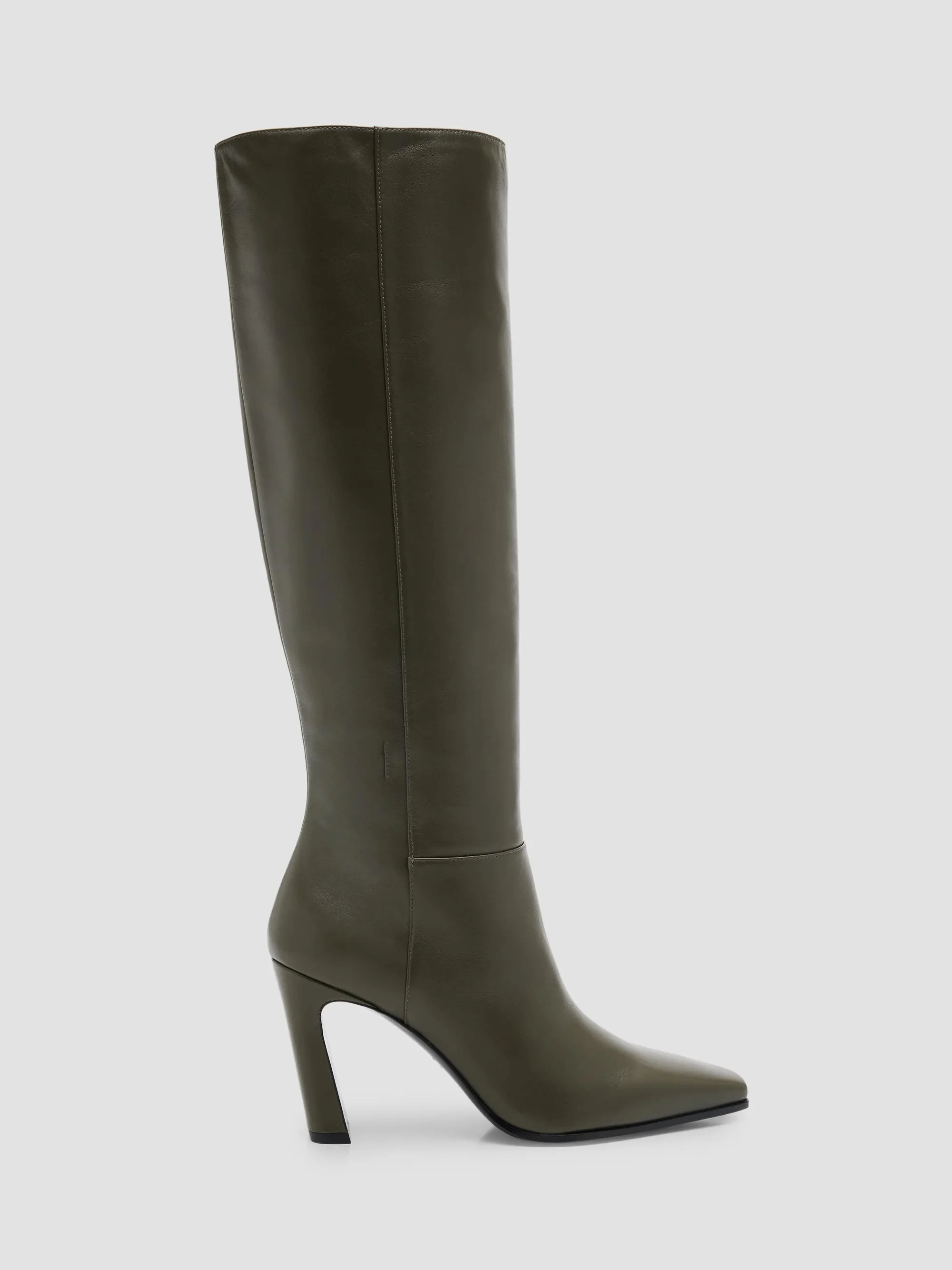 Women's Stassi 85MM Leather Knee-High Boots - Black - 1
