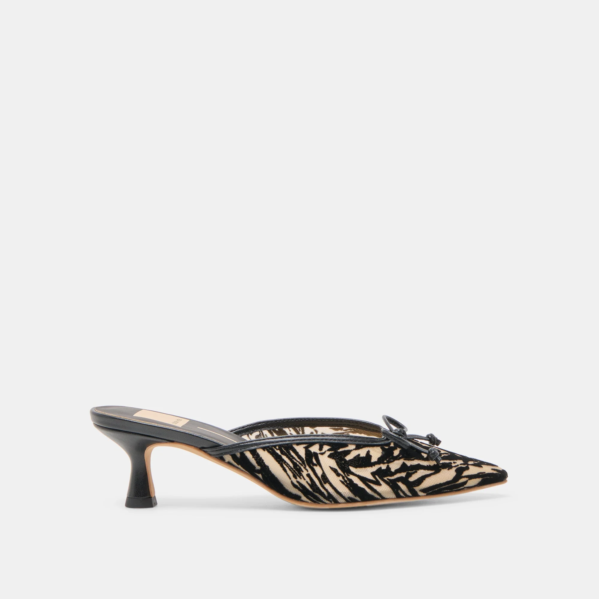 CLEO HEELS ZEBRA VELVET MESH - 1