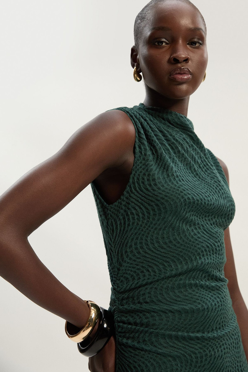 Sheered Textured Jersey Maxi Dress 3