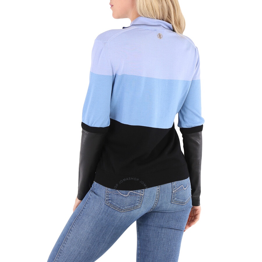 Burberry Ladies Blue Long Sleeve Polo Shirt - 2