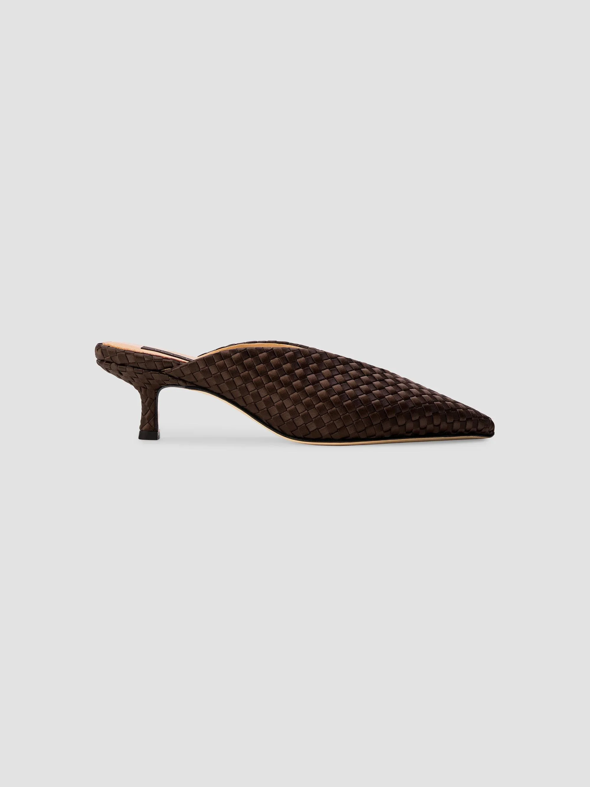 Women's Strada Satin Kitten Heels - Chocolate - 1