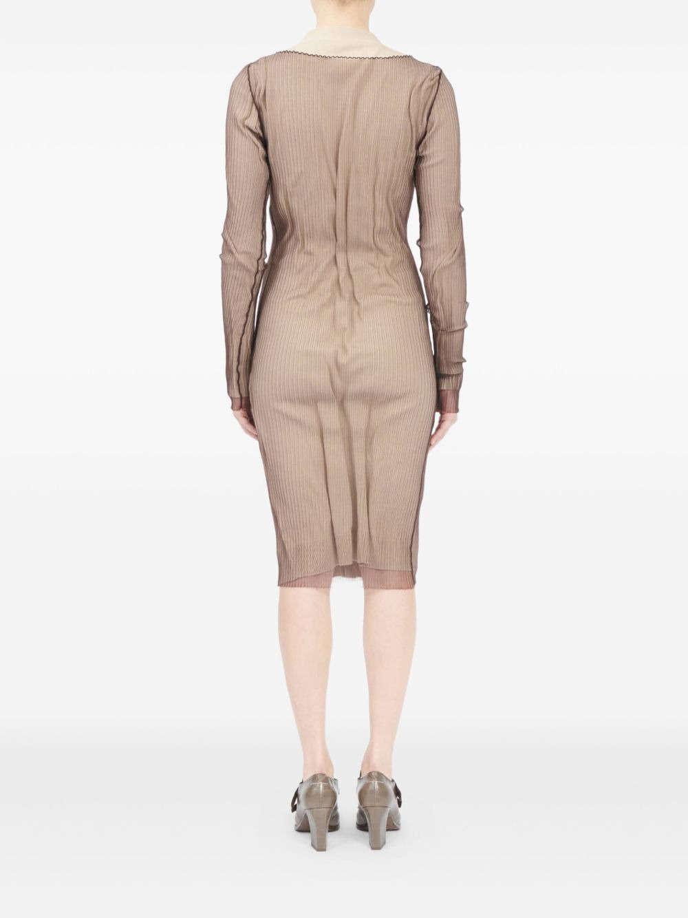 ribbed buttoned cardigan dress - 4