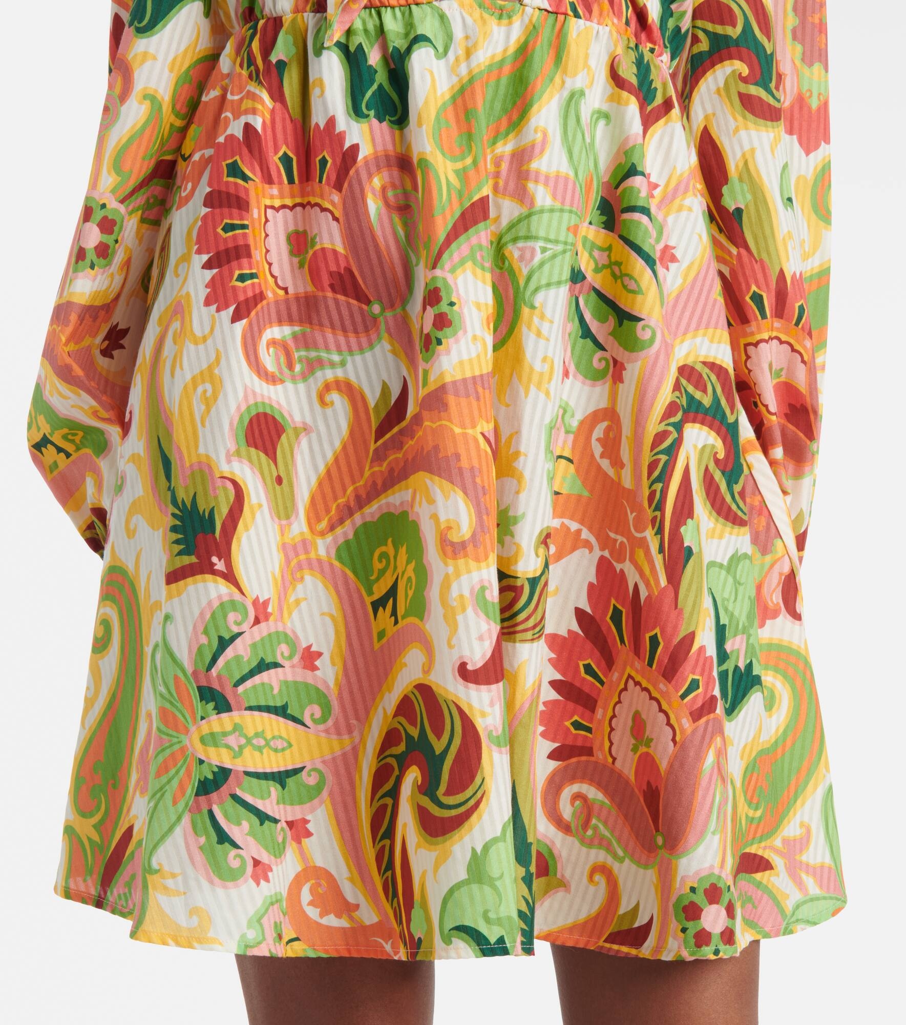 Floral cotton and silk minidress - 5