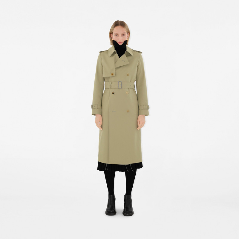 Long Cotton Blend Trench Coat 5
