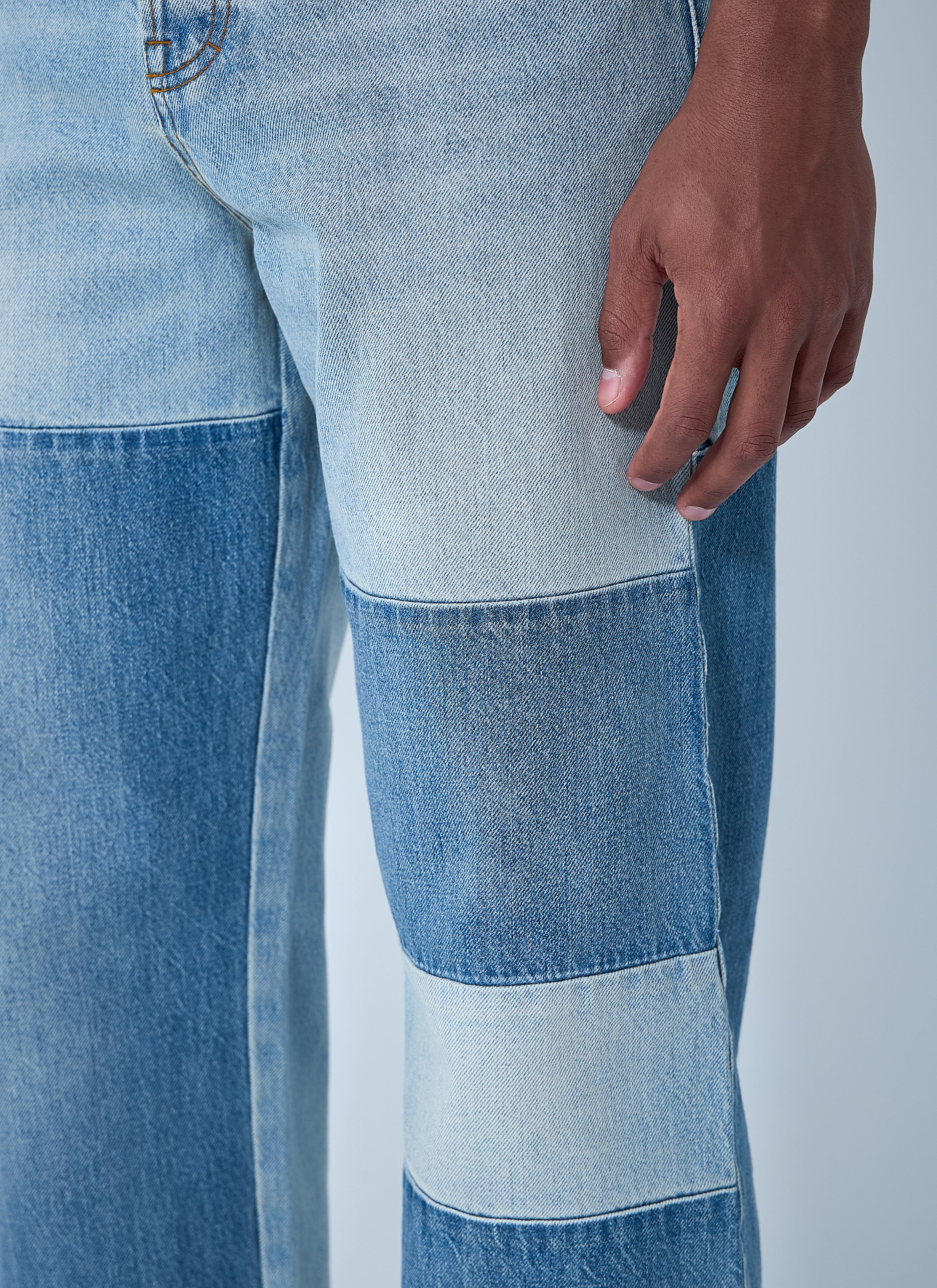 Gucci Men Contrast Panel Jeans - 5