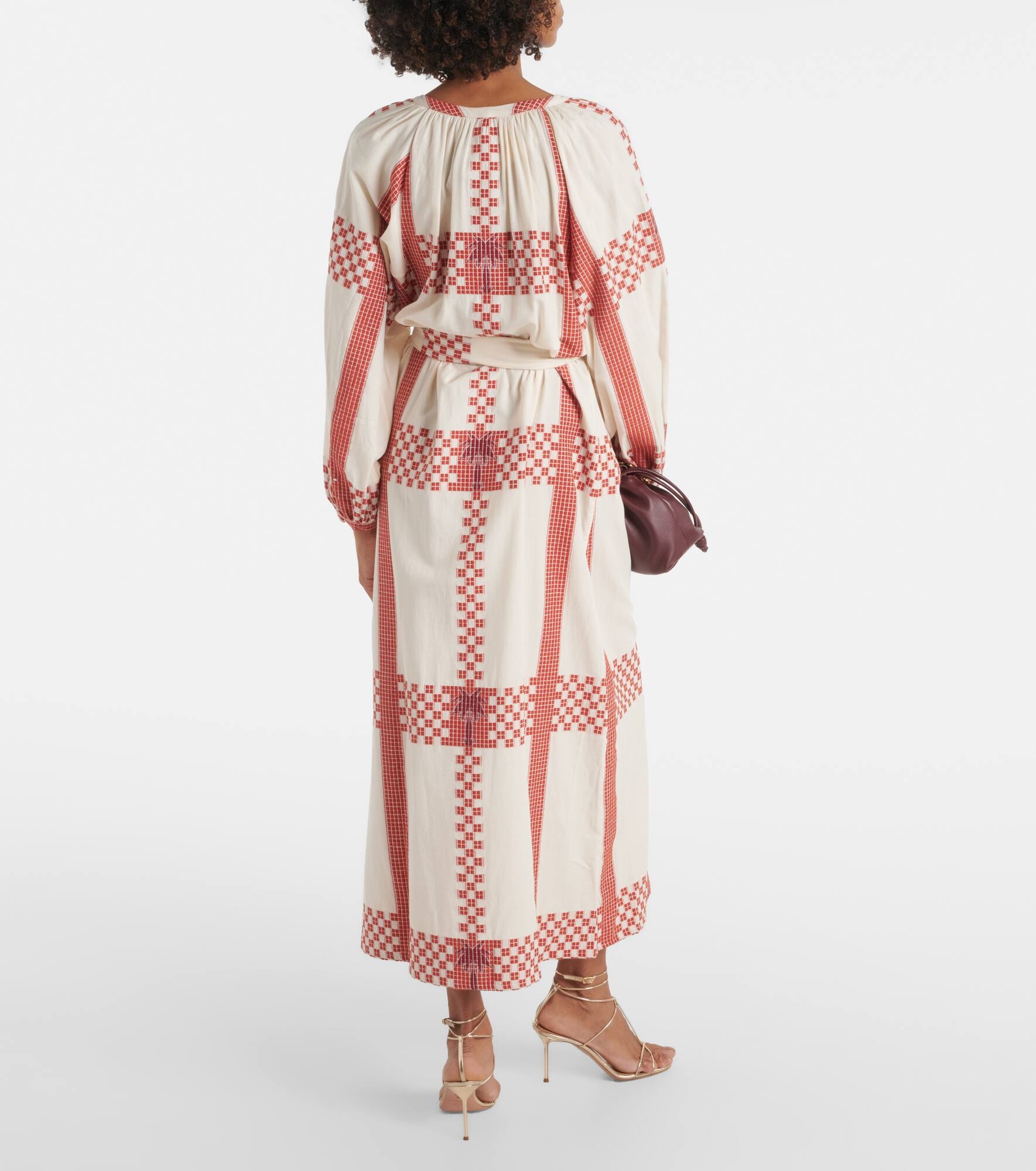 Printed cotton midi dress - 3