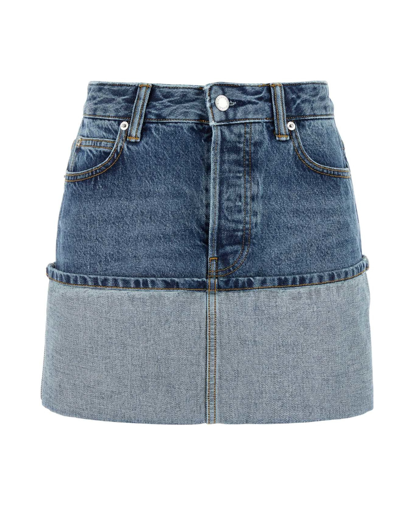 Denim Mini Skirt - 1