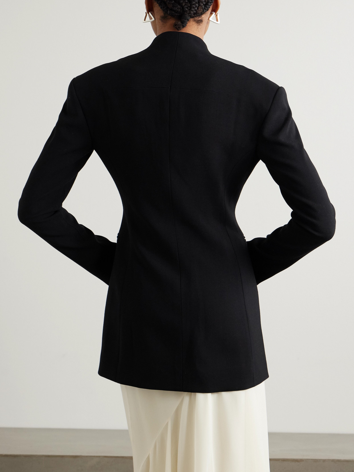 Aster Asymmetric Crepe Blazer - 3