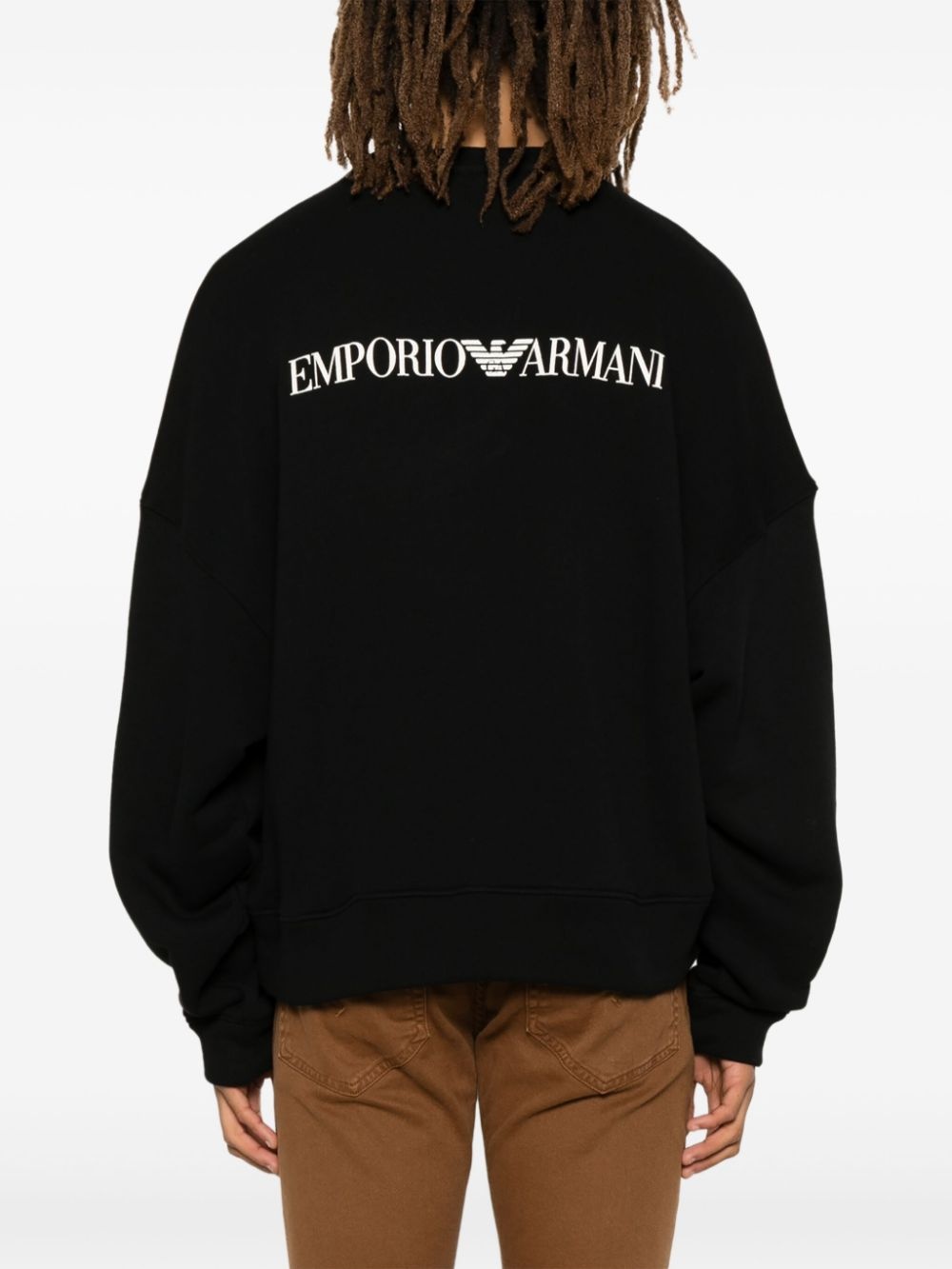 flocked-motif sweatshirt - 4