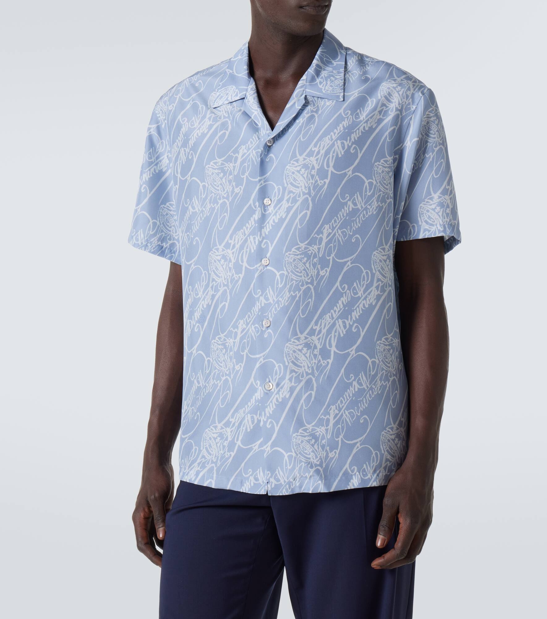 Scritto silk bowling shirt - 3