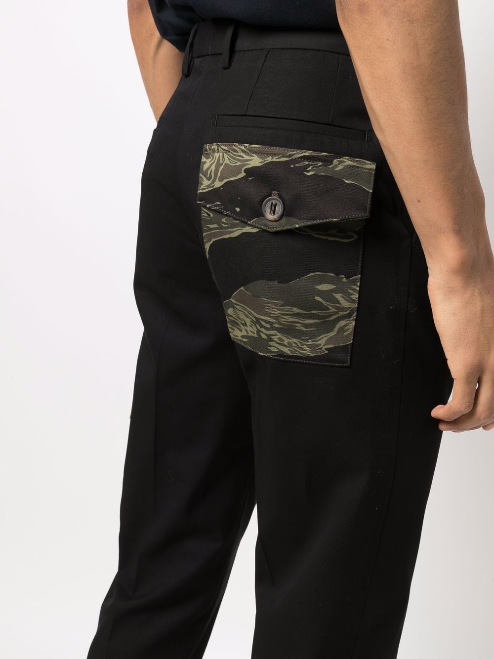 camouflage-panel tapered trousers - 5