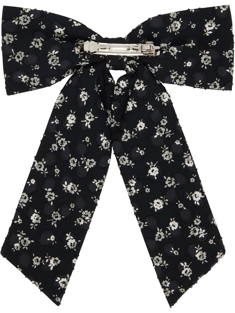 ANNA SUI Black Ditsy Dot Chiffon Bow Hair Clip outlook