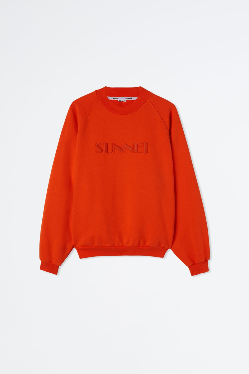 ORANGE SWEATSHIRT WITH EMBROIDERED LOGO 1