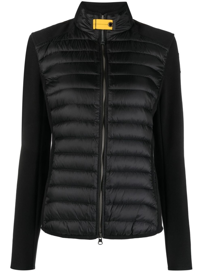 logo-patch zip-up padded jacket 1