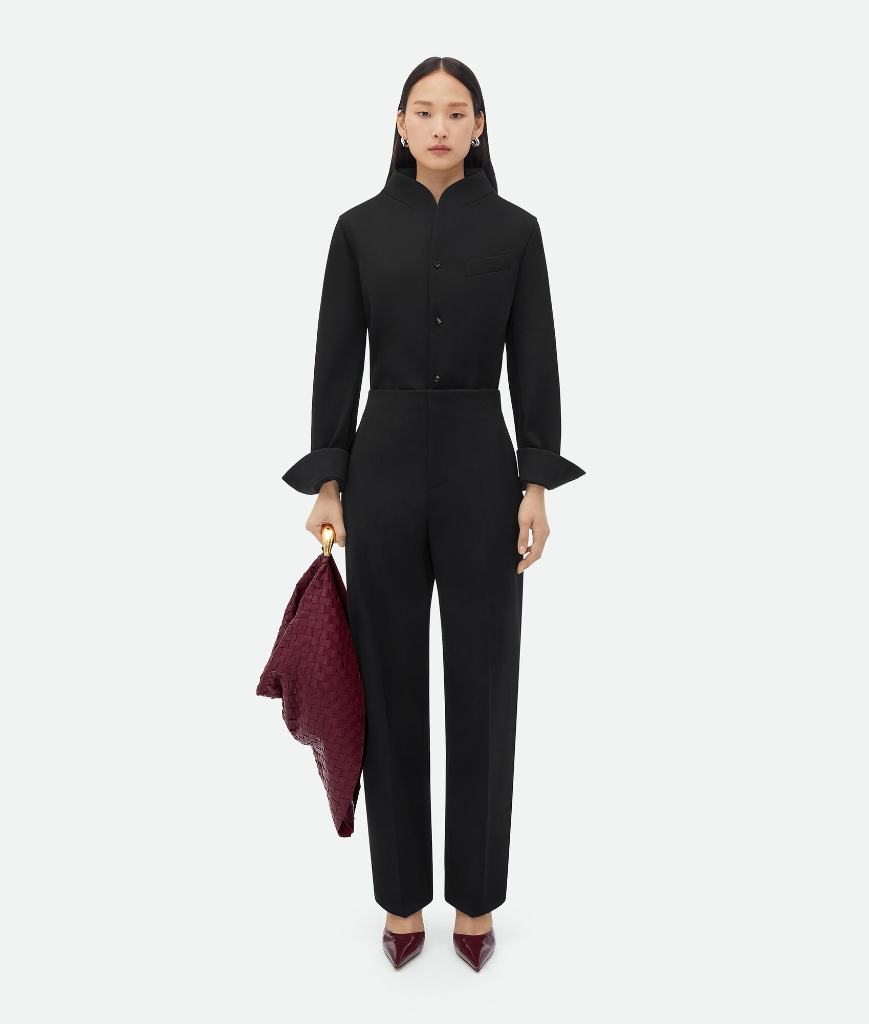 Light Wool Straight Leg Pants - 4