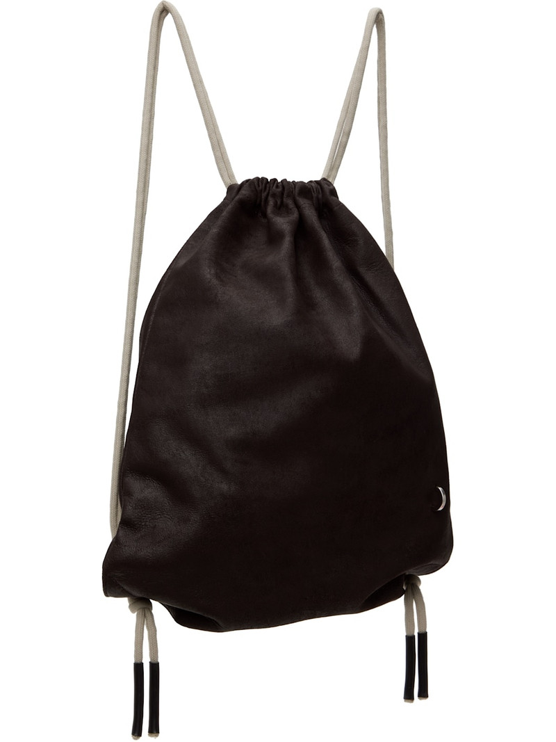 Rick Owens Brown Hollywood Drawstring Backpack outlook