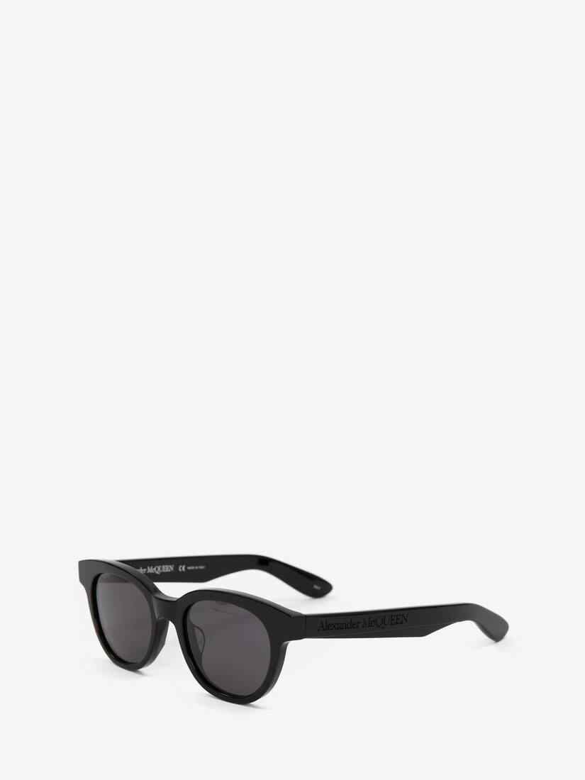 McQueen Angled Pantos Sunglasses in Black - 3