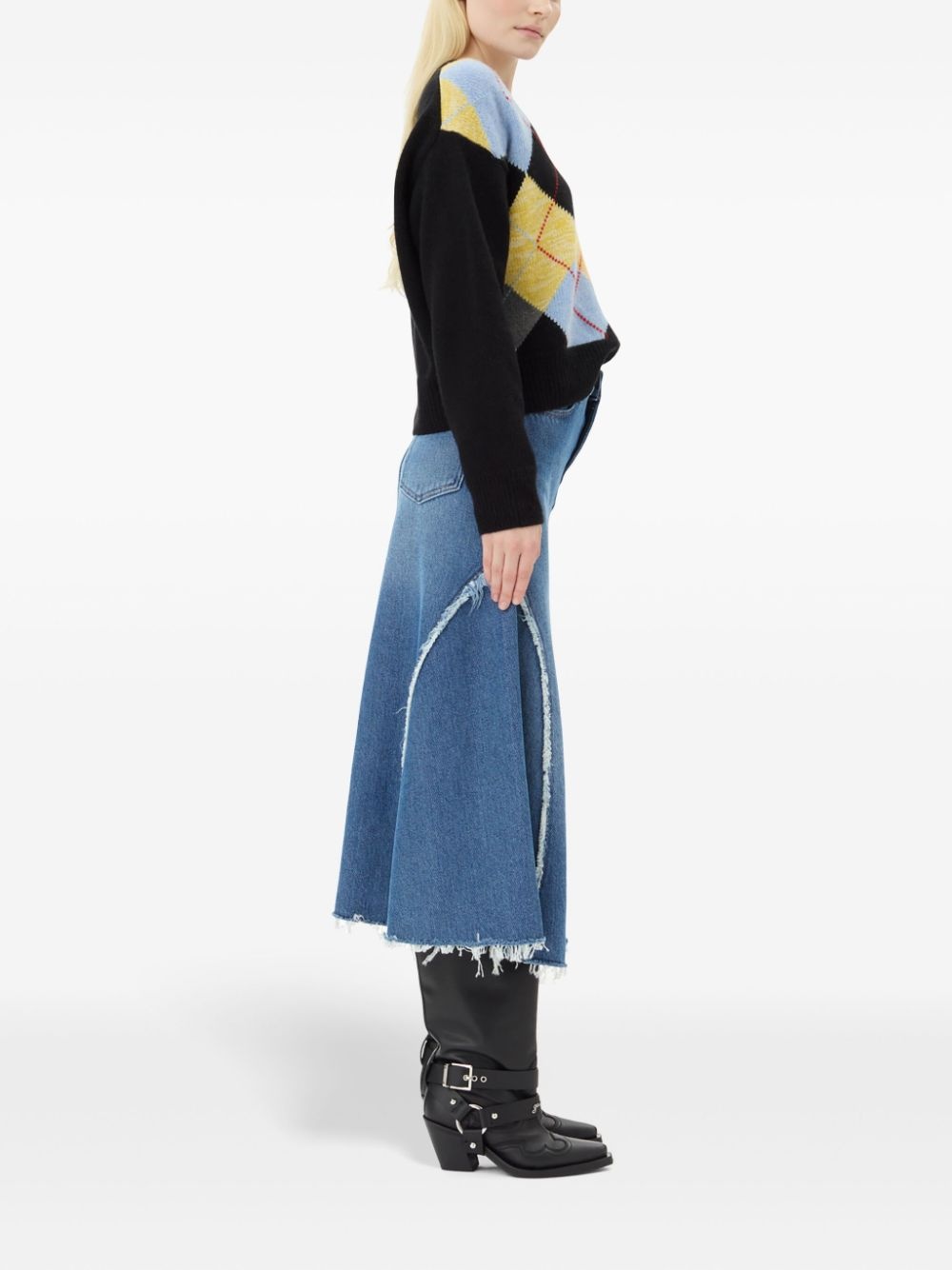 denim midi skirt - 3