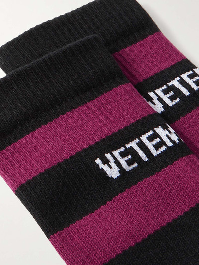 VETEMENTS + Reebok Striped Logo-Jacquard Cotton-Blend Socks outlook