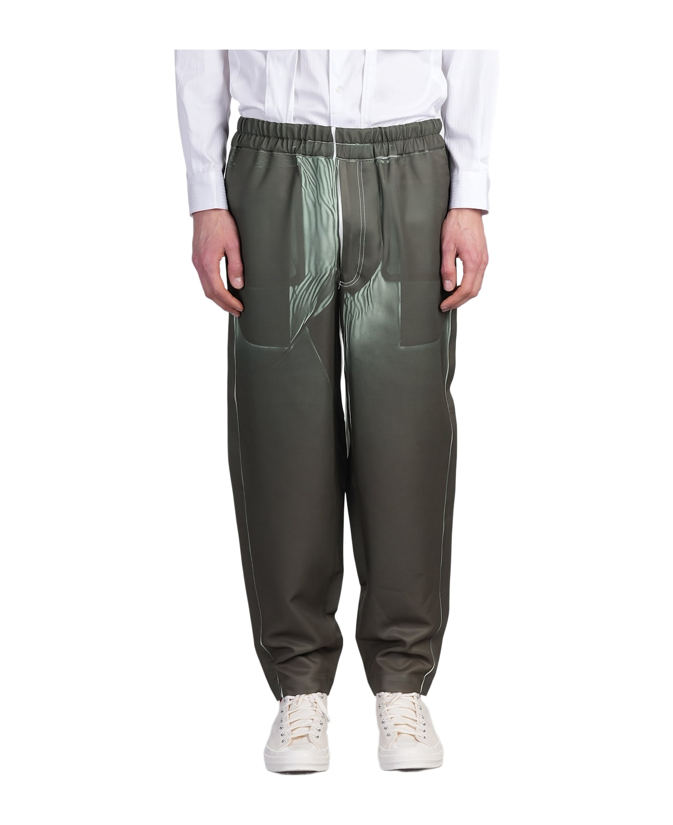 Pants In Green Polyester - 1