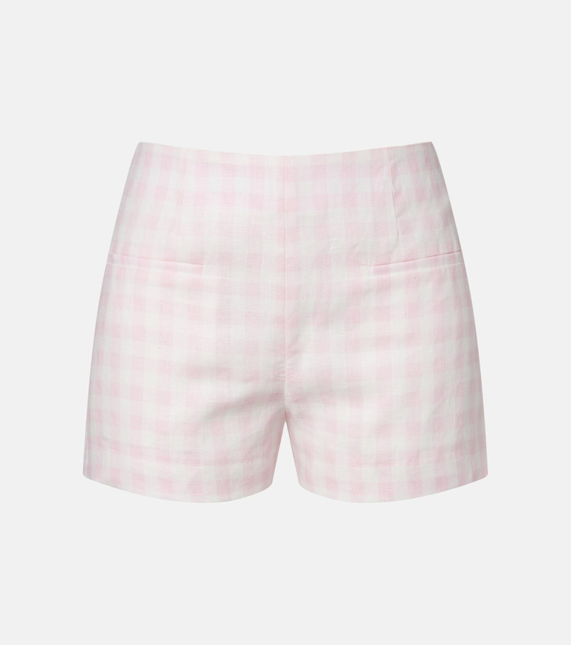 Leora gingham linen shorts 1