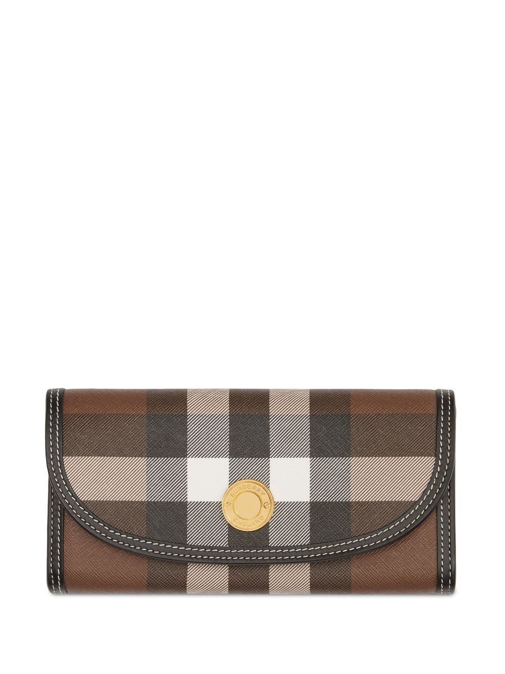check leather continental wallet - 1