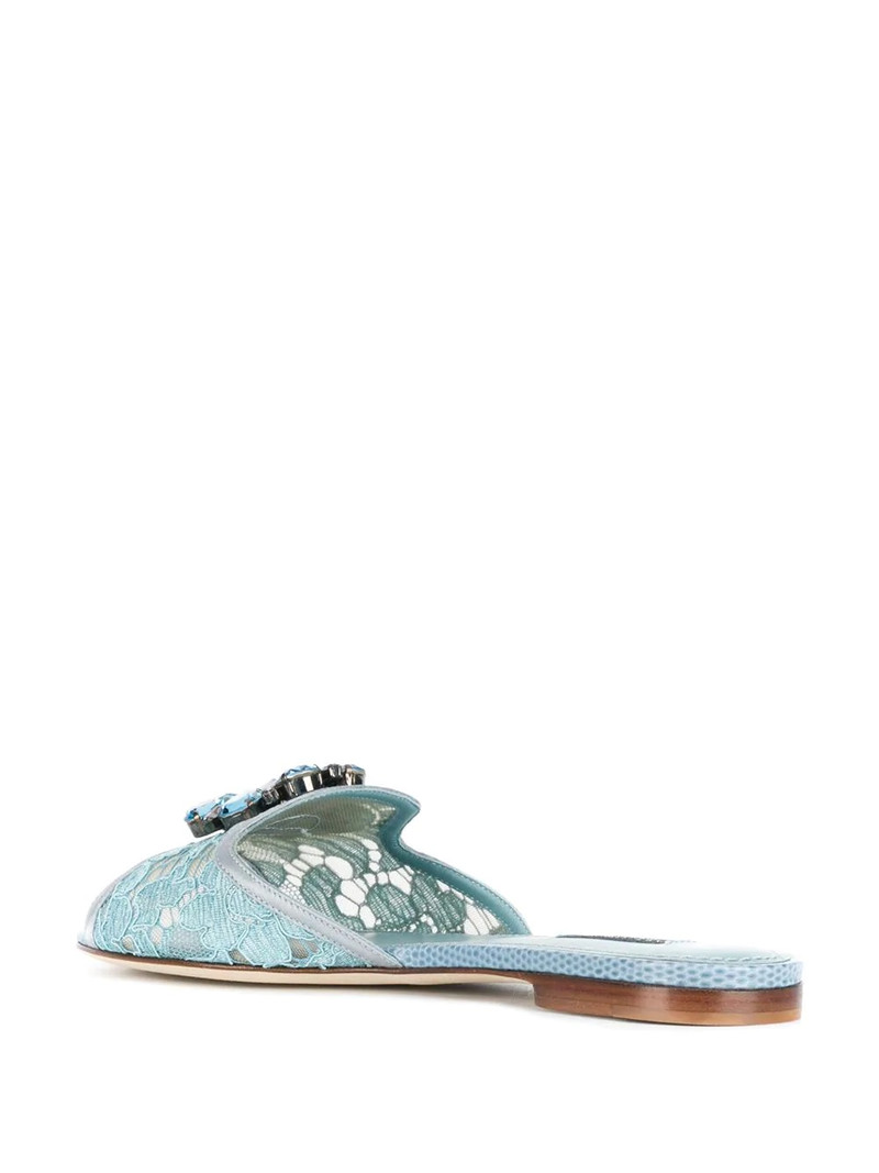 crystal-embellished lace slides 3