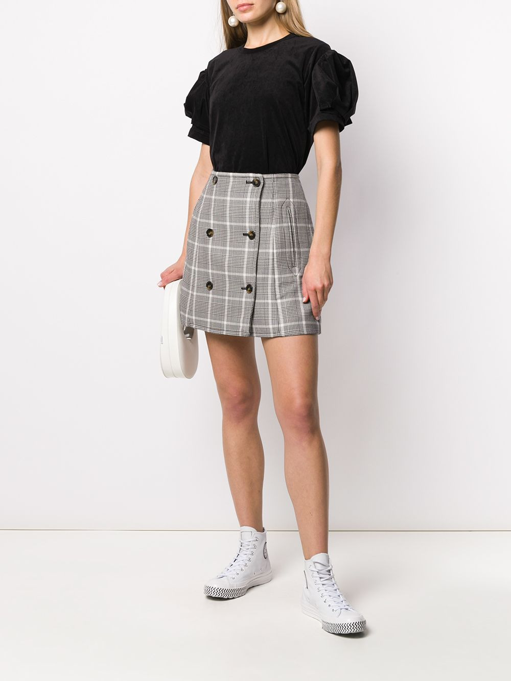 textured puff sleeve T-shirt - 2