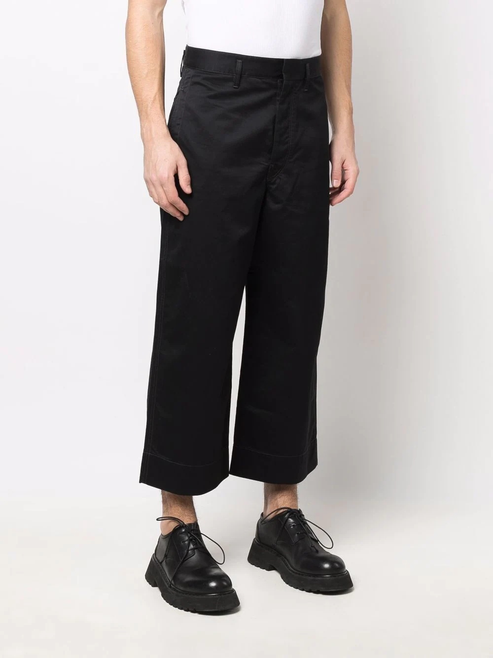 cropped straight-leg trousers - 3