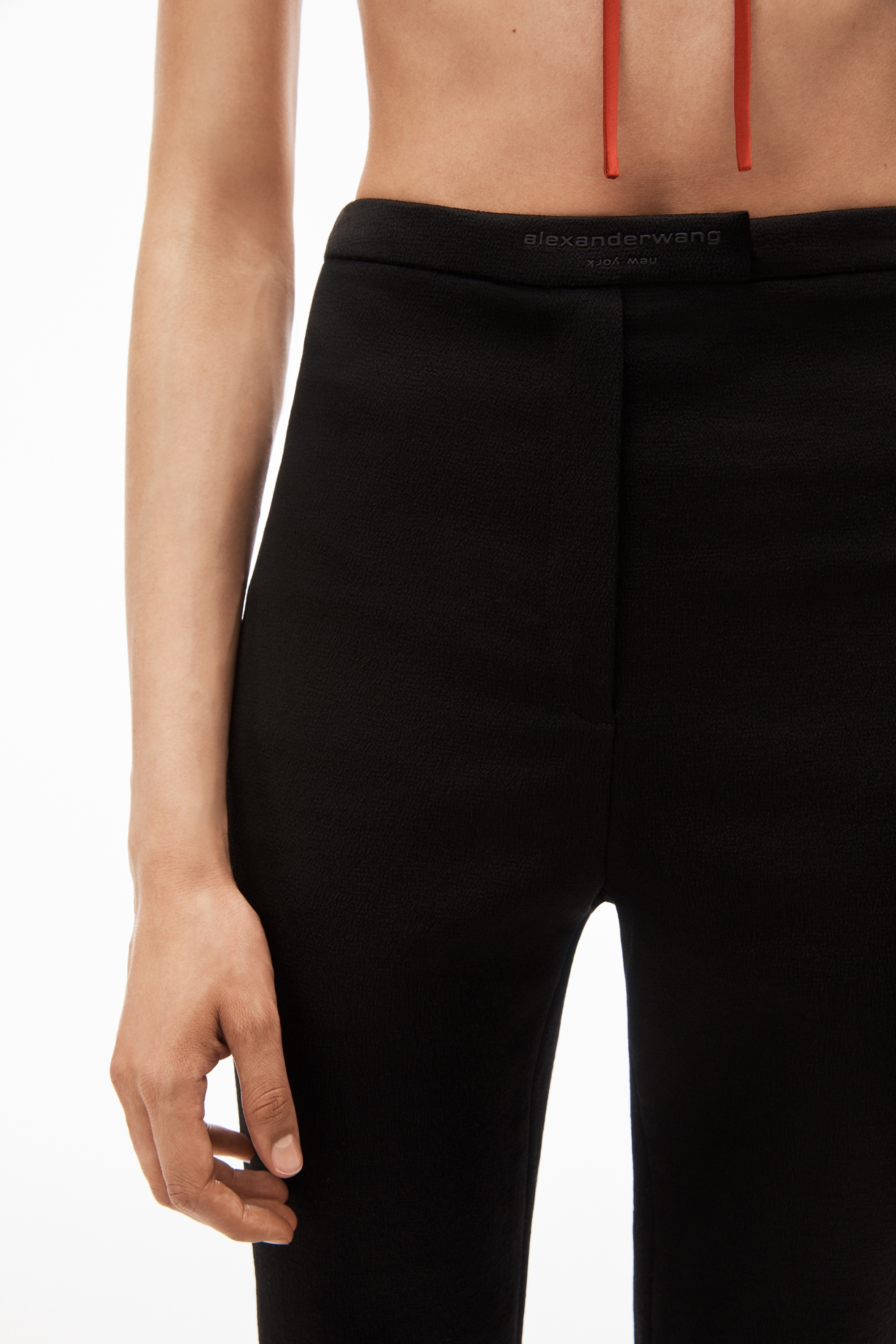 tailored legging in stretch satin - 3