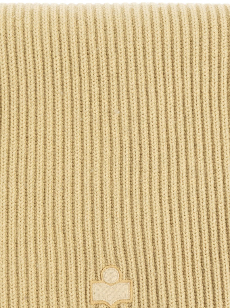 Isabel Marant Marion ribbed-knit logo-patch scarf outlook